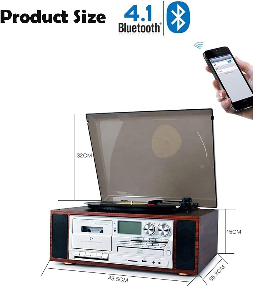 Bluetooth Turntable with Stereo Speaker