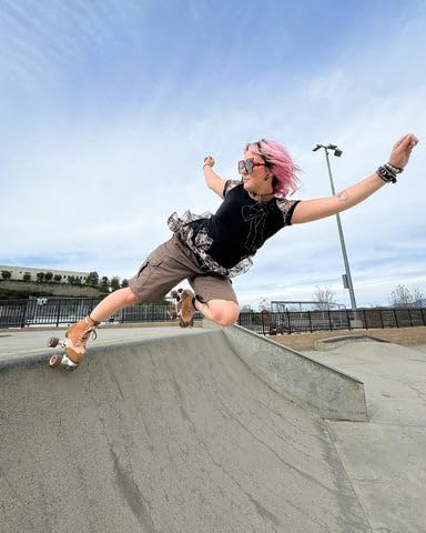 Sure-Grip Oxford Leather Roller Skates with Aluminum Track Plate, Urethane Cushions, for Men and Women