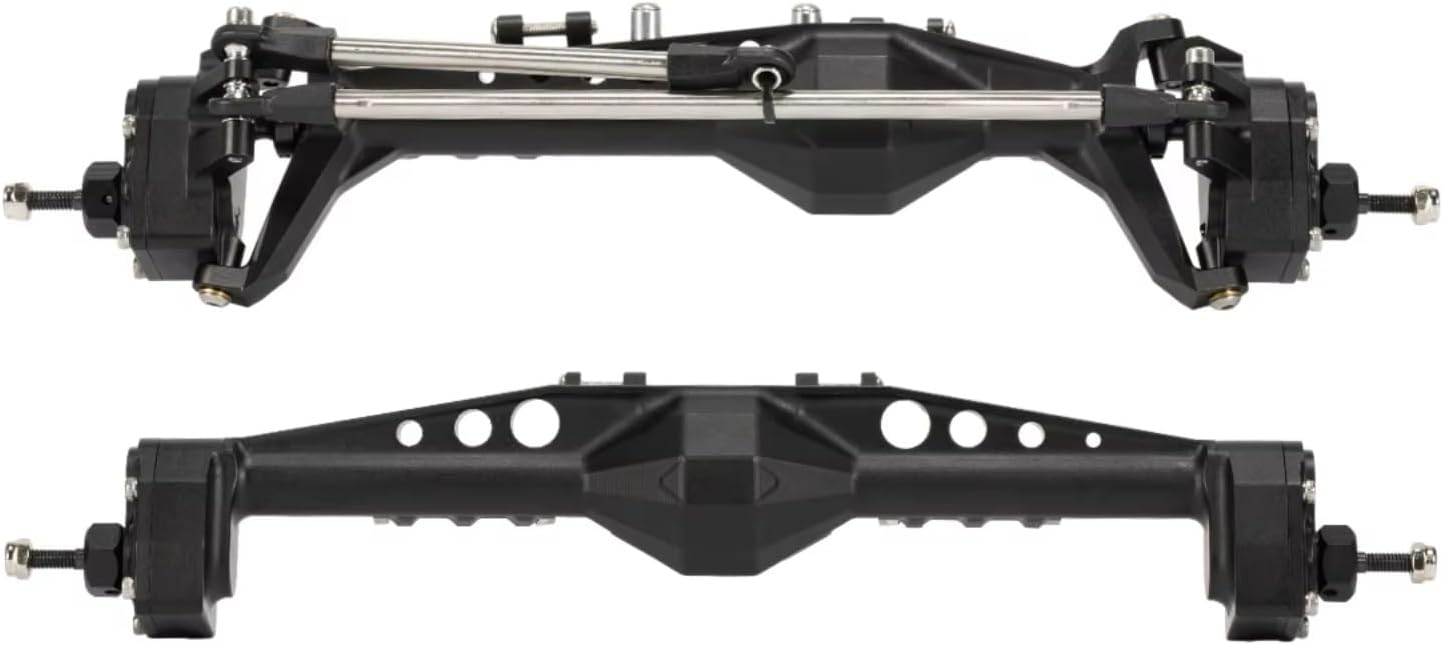 RC Axle Models For Capra 1/10 Portal Axle Aluminum Offset With Constant Velocity Driveshift Adjustable Upper Link Mount RC Crawler Model(Black,1set)