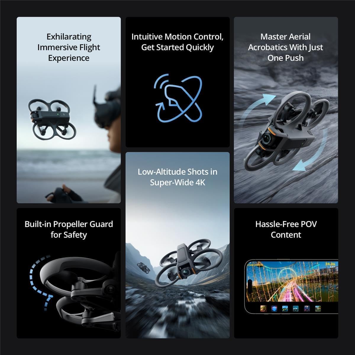 DJI Avata 2 Fly More Combo (3 Batteries) FPV Drone with Camera 4K, Propeller Guard, Camera Drone, Goggles 3 & RC Motion 3 Nanuk 925 Waterproof Hard Case, SD Card, Landing Pad, 2X Strobe LEDs