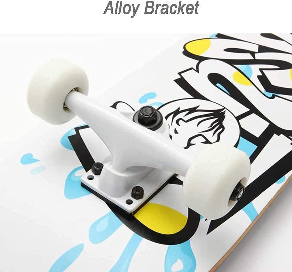 Four-Wheel Skateboard Four-Wheel Double Kick Skateboard concave Design 7-Layer Maple Mini Skateboard Suitable for Adults Teenagers and Children 30.7X 7.5 inches