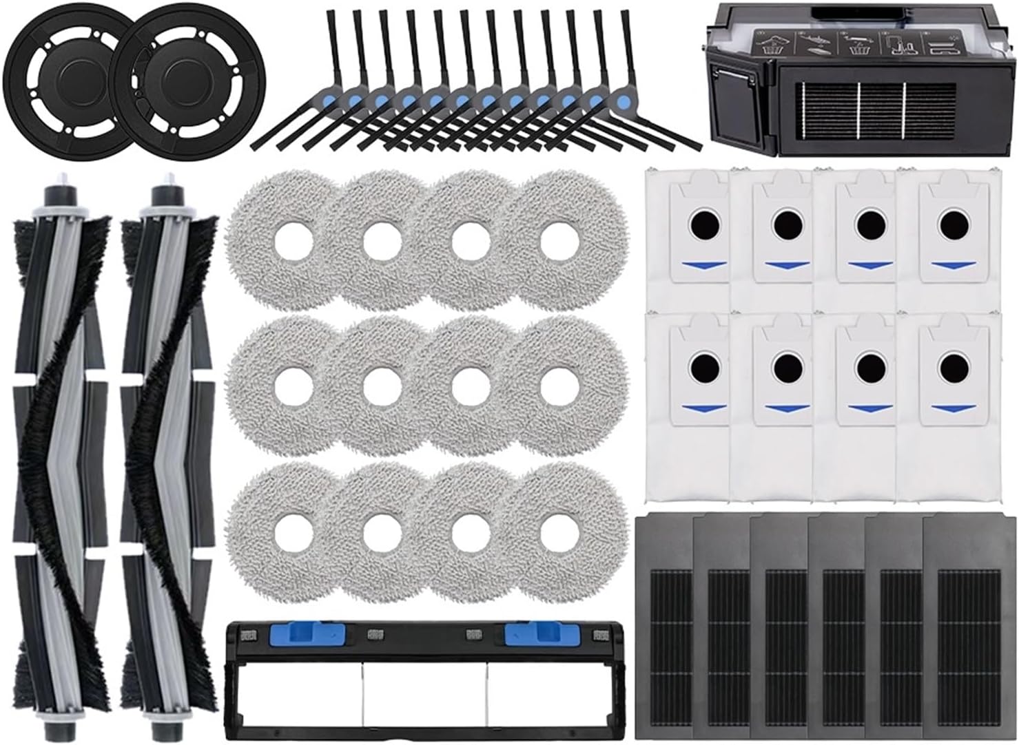 rqhdd Vacuum Attachment Compatible with Ecovacs Deebot X2 Omni / X2 Pro / X2 Robot Vacuum Accessories Roller Main Side Brush Hepa Filter Mop Cloth Dust Bag Parts(SET18)