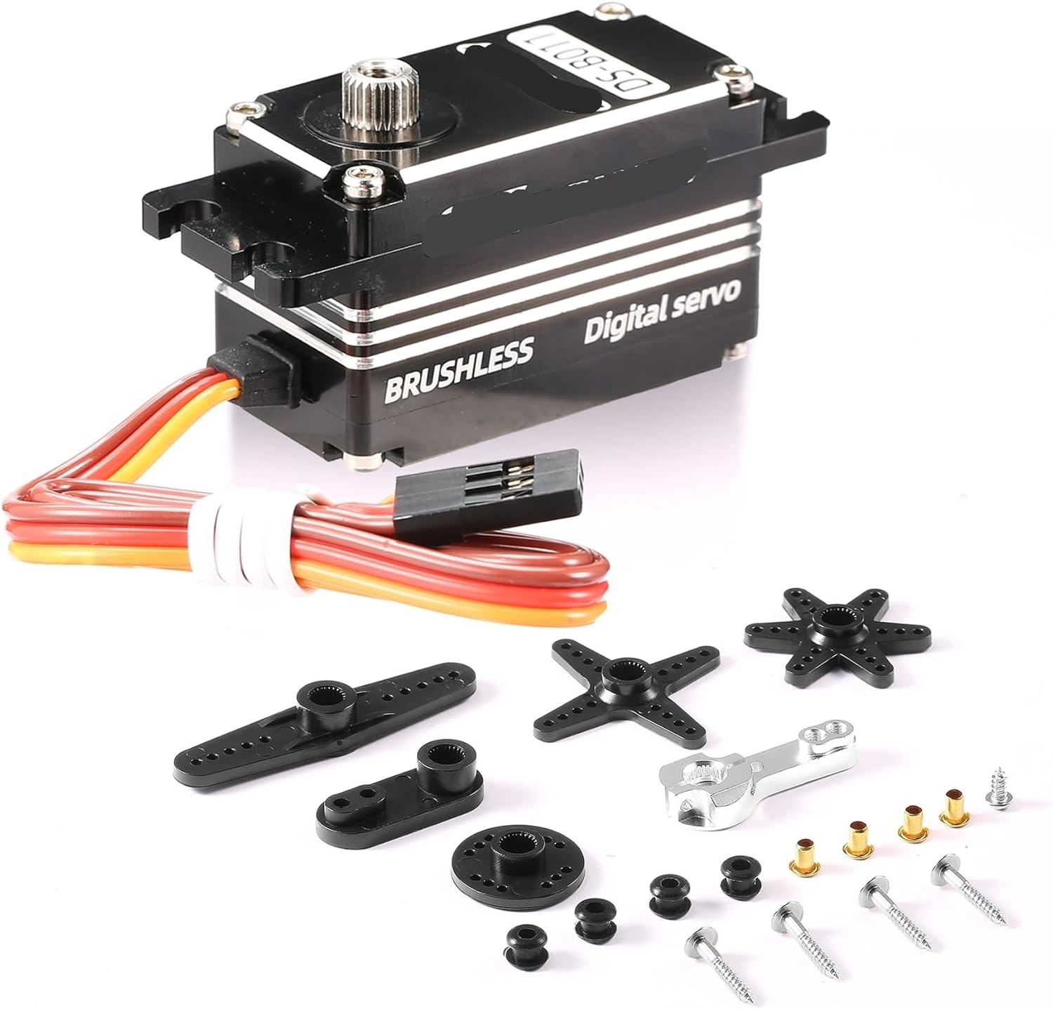 16KG/17KG Coreless/Brushless Short Body Servo Waterproof Digital Metal Housing Gear Motor(17KG Brushless Servo)