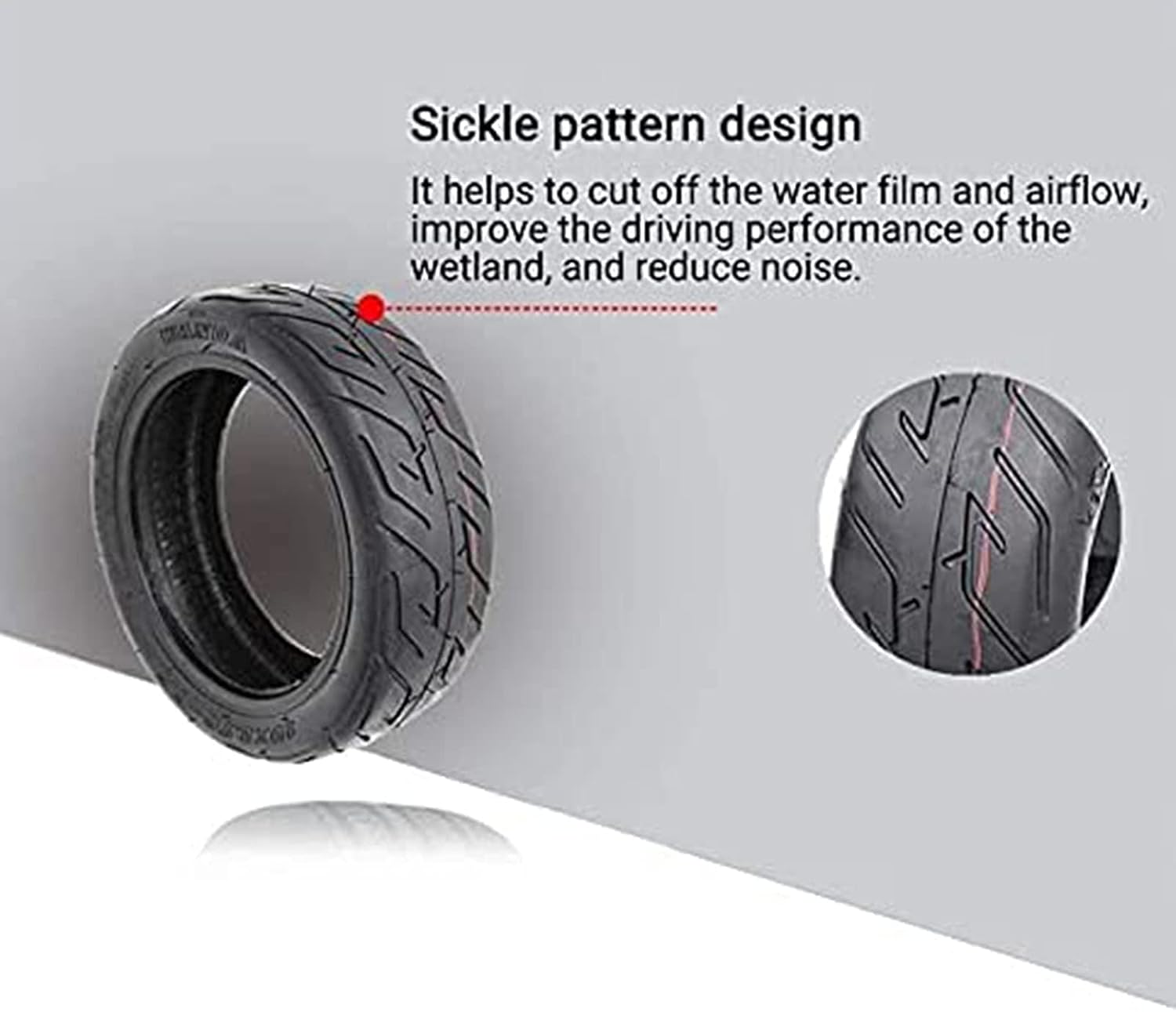 10 Inch Tubeless Tire for Electric Scooter, Non-Slip and Wear-Resistant with Strong Grip (Nero)