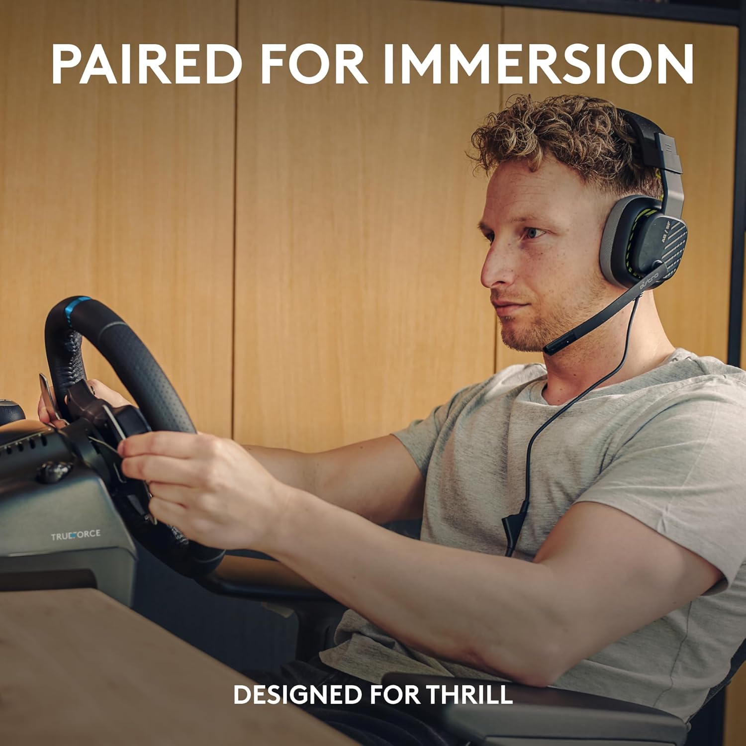 Logitech G923 Racing Wheel and Pedals, TRUEFORCE Force Feedback, Real Leather + ASTRO A10 Gen 2 Wired Headset - For PS5, PS4 and PC, Mac - Black