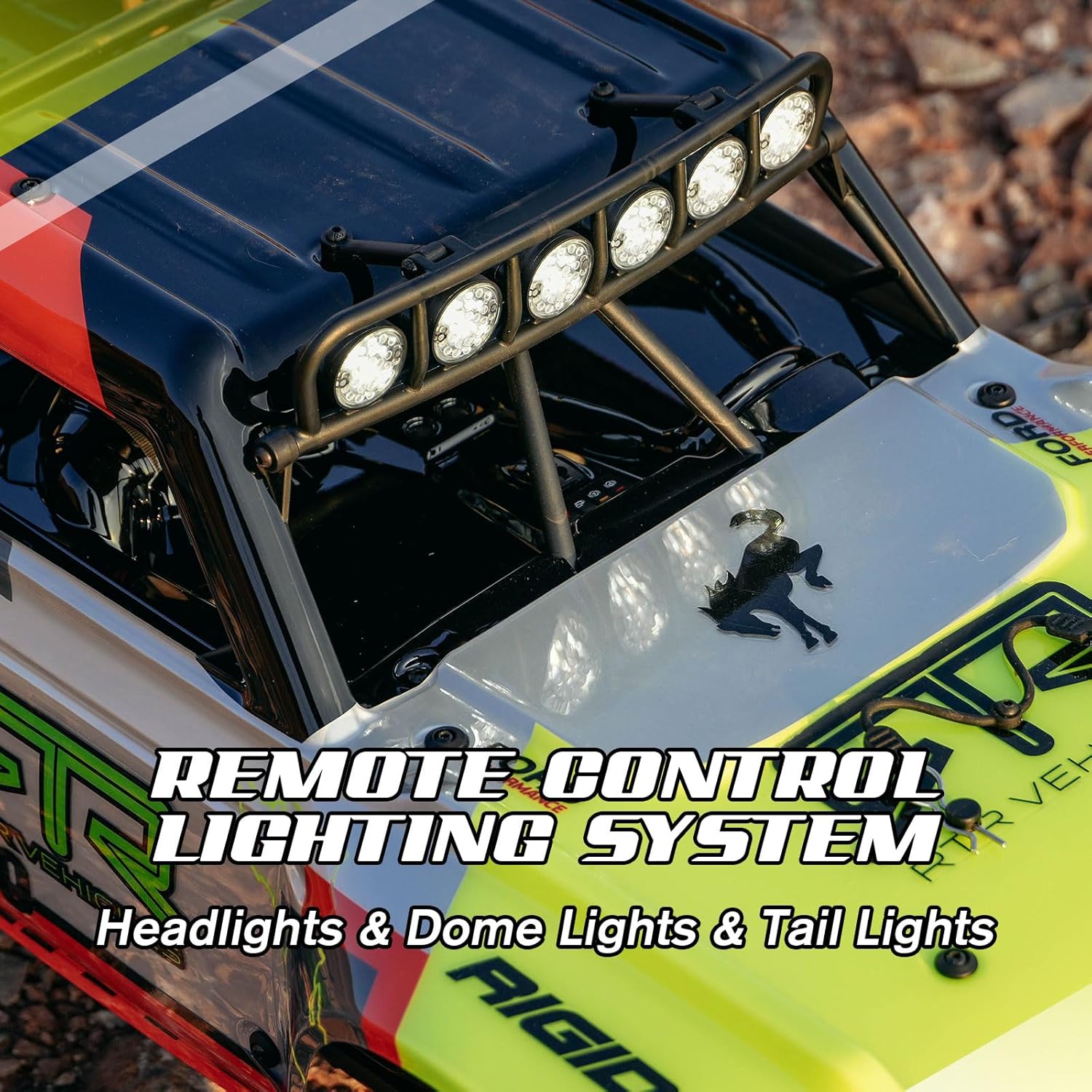 FMS 1/7 Ford Bronco U4 RTR EB RC Truck, Hobby RC Crawler with Brushless Motor & ESC, Remote-Controlled Lighting, Up to 80km/h Speed (2025)