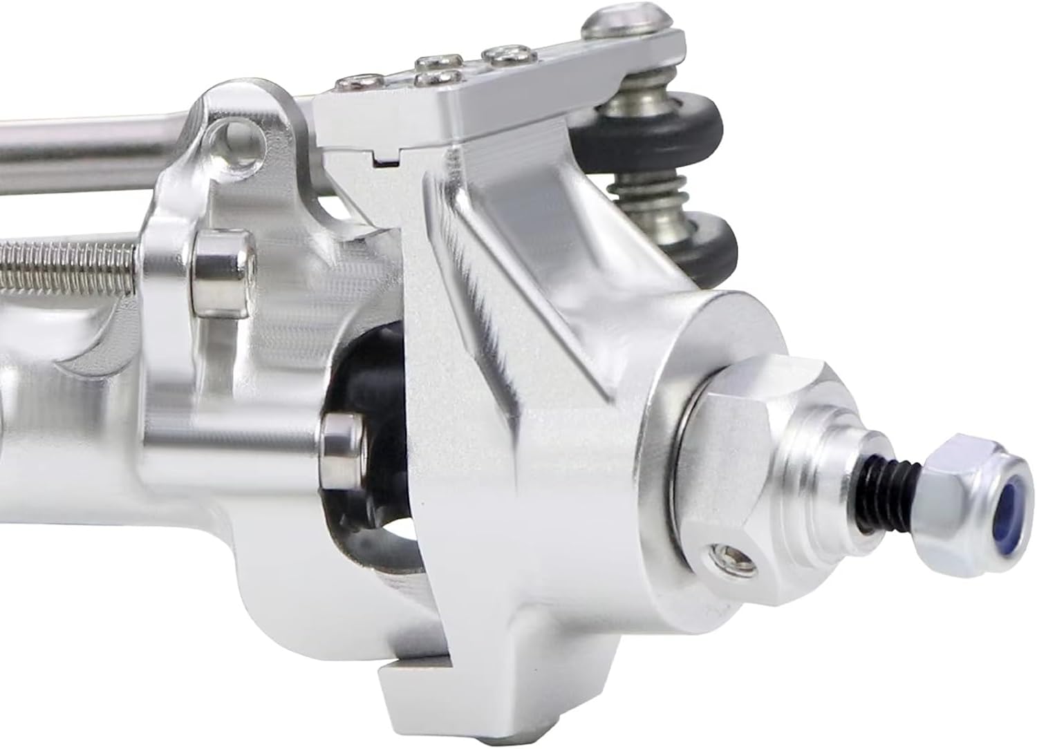 RC Axle Spare Parts For Axial For SCX10 II For Vanquish VS4-10 For Phoenix F10T 1/10 CNC Aluminum Front Rear Straight Axle Complete Set RC Crawler Upgrade(Silver)