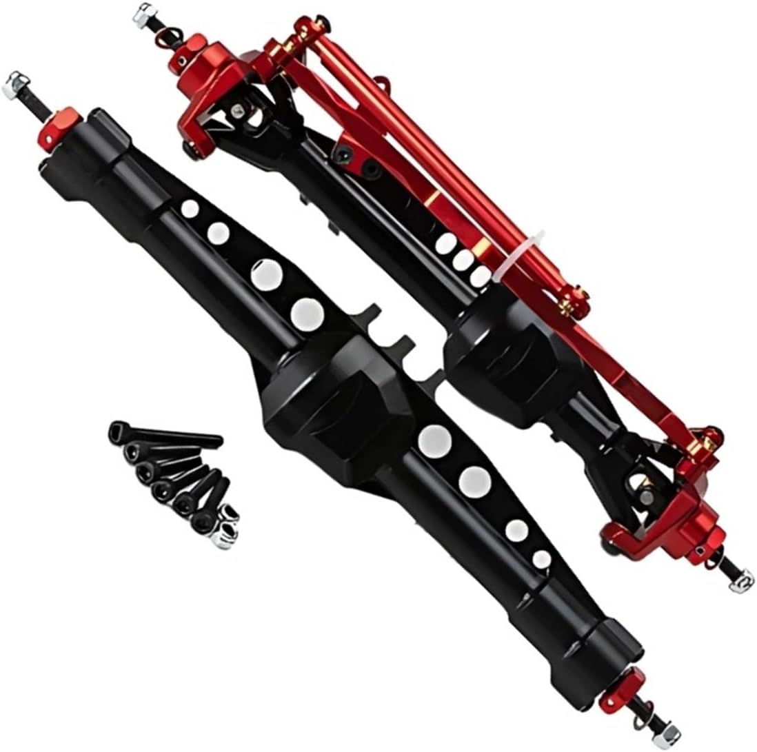 RC Vehicle Axles Compatible with Axial for SCX10 1/10 RC Car Part Aluminum Alloy Front Rear Axle RC Upgrade Part Protector Rc Front Rear Axle(Color3)