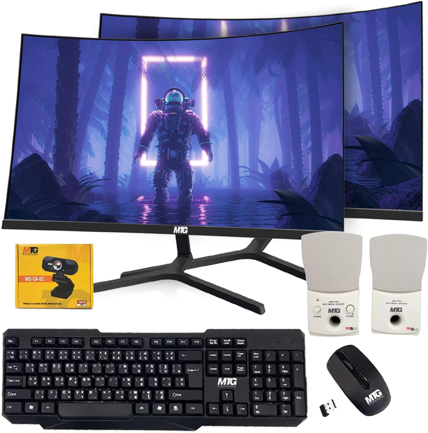 TechMagnet All in one Desktop Computer,Cheetah 6,Intel Core i5 6th Gen,8GB DDR3,120GB SSD,New Dual 24 inch Curved Monitor,Wireless Keyboard Mouse,Speaker,Webcam,USB Wi-Fi,Windows 11(Renewed)