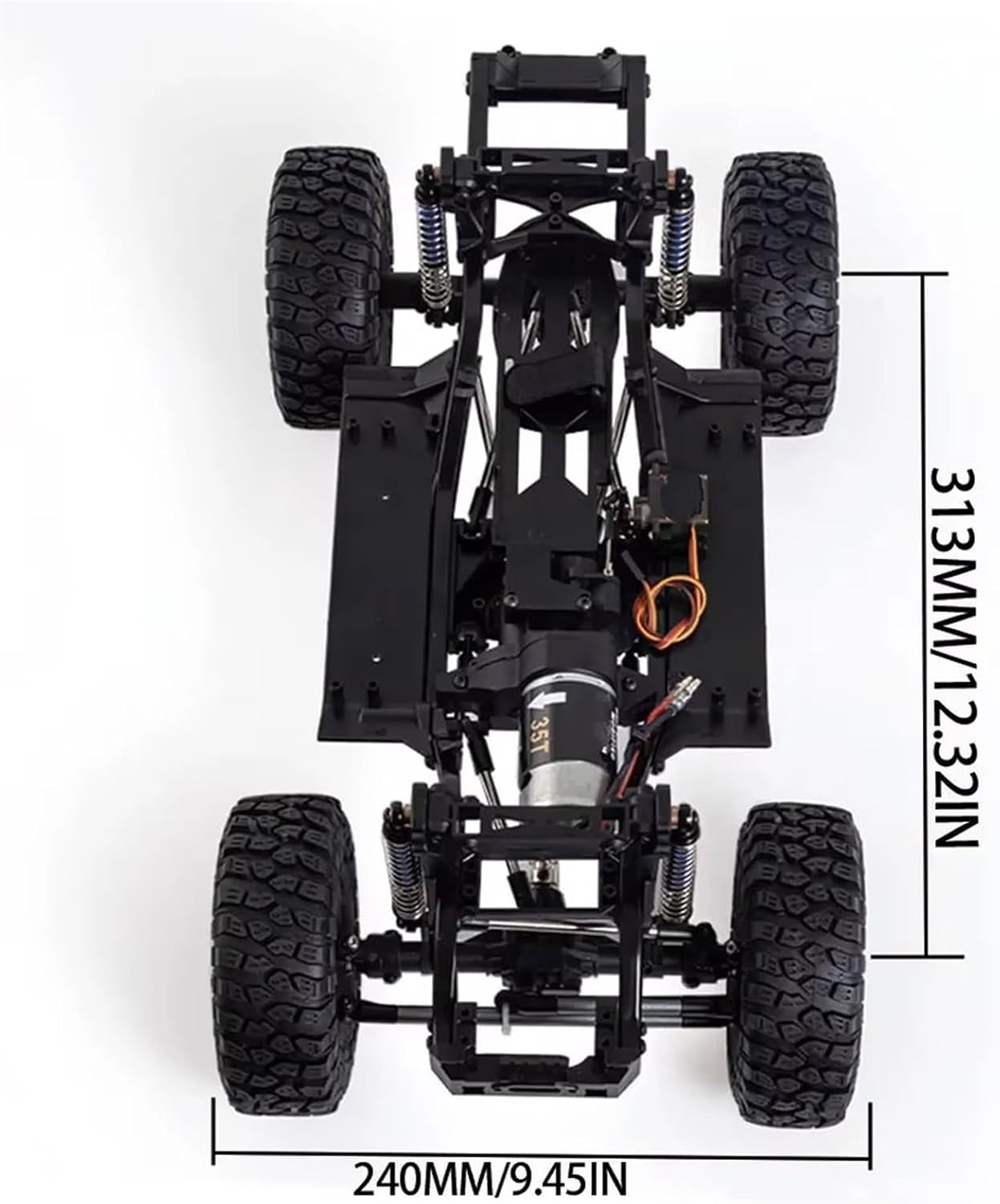 RC Crawlers Components For TRX4 1/10 Replacement 2-Speed Gearbox Frame Chassis With 550 35T Motor RC Crawler Car DIY Upgrade Kit Parts RC Car Accessories(Size 3)