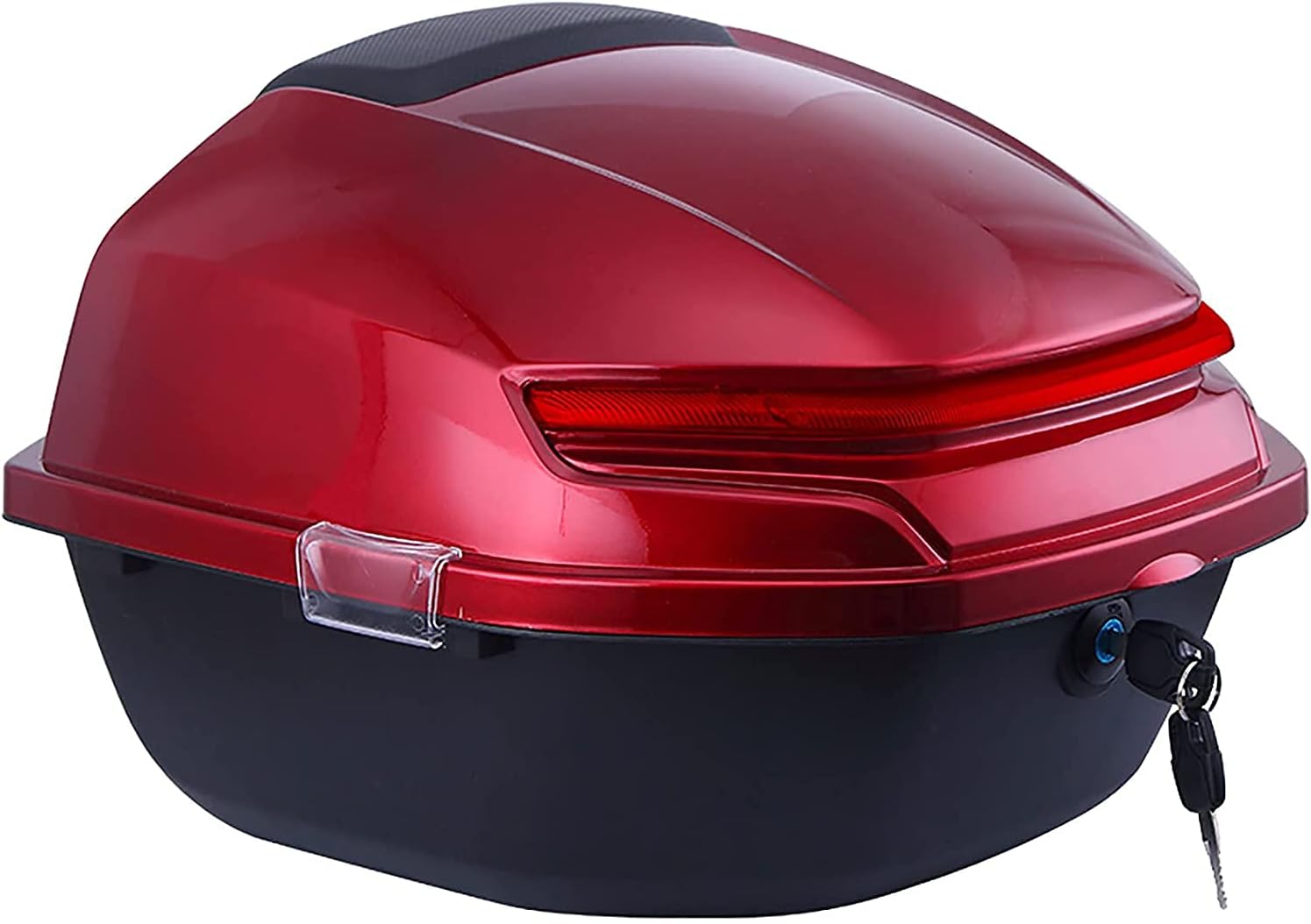 Universal Motorcycle Tour Tail Box Trunk Tail Box Helmet Luggage Storage with Mounting Hardware Storage Trunk with Lock for Scooter/Motorcycle/Moped Back. (Color : Blue) (Wine Red)