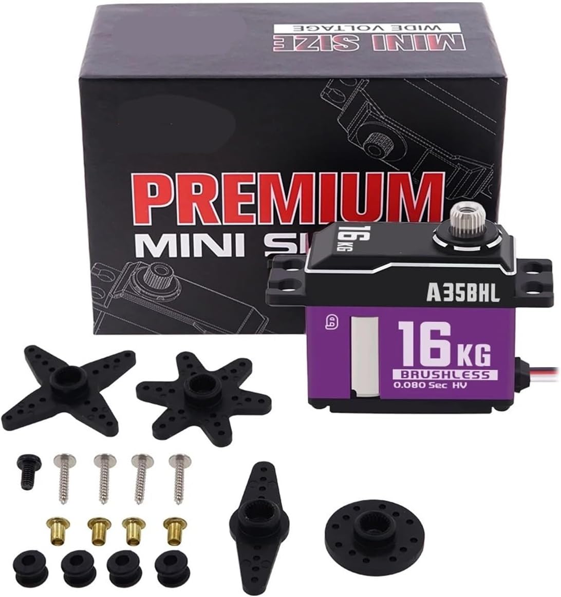 A35BHL Steel Gear 16KG Super Torque HV Programmable Brushless Motor Digital Servo Suitable for 1/12(A35BHL 16kg)