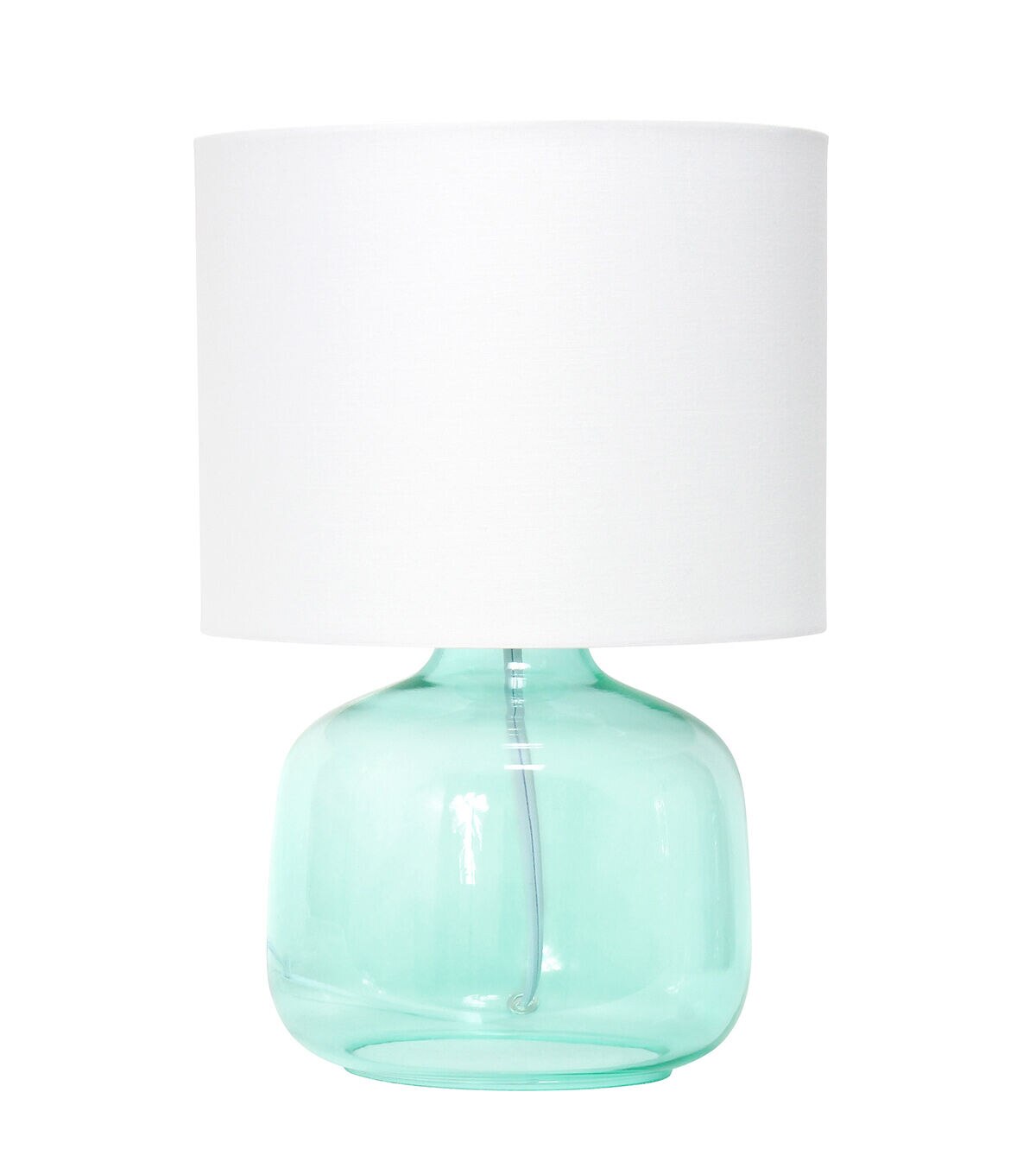 All The Rages Glass Table Lamp with Fabric Shade