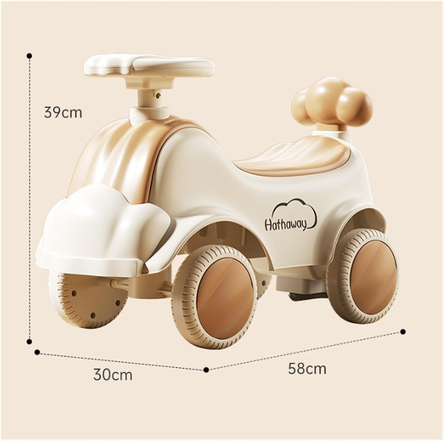 Wiggle Scooter Sliding Car 4 Wheels Ride On Push Car with Steering Wheel Anti-Rollover Ride On Toys for Boys and Girls(Brown)