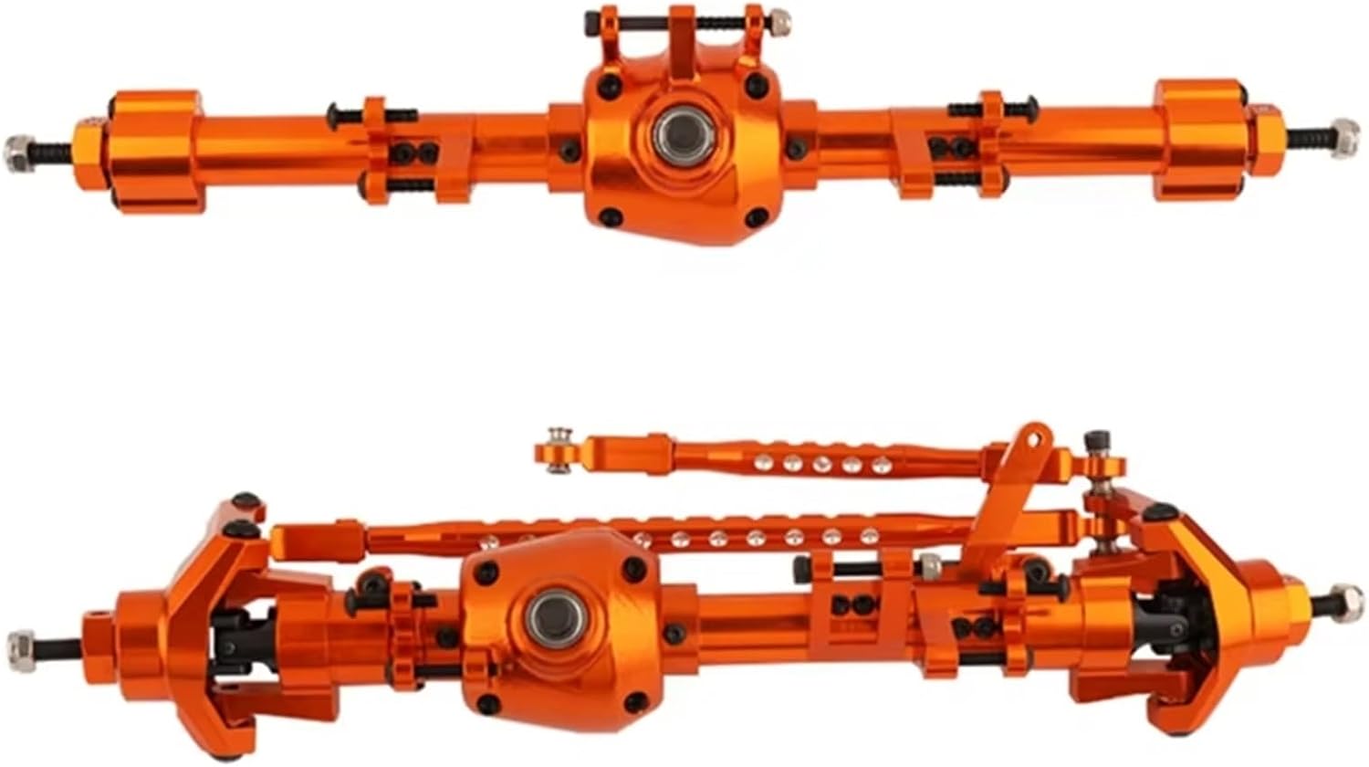 RC Car Upgrade Parts for Axial SCX6 1/6 RC Crawler Car Upgrade Parts Replacement Accessories 2Pcs Metal Front and Rear Axle Set Modified Parts(Orange)