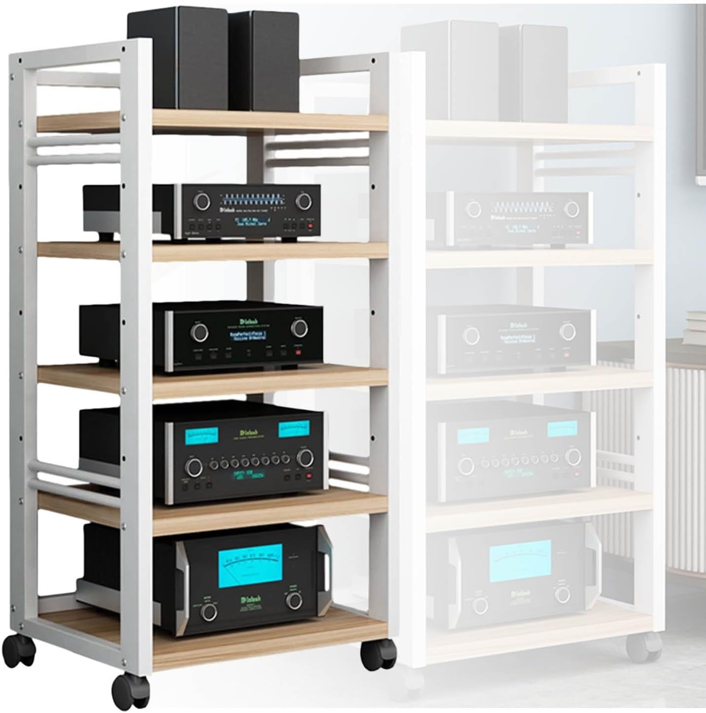 BXKCFYBSQ 5-Tier Removable AV Media Rack Audio Stand Component Cabinet Audio Rack