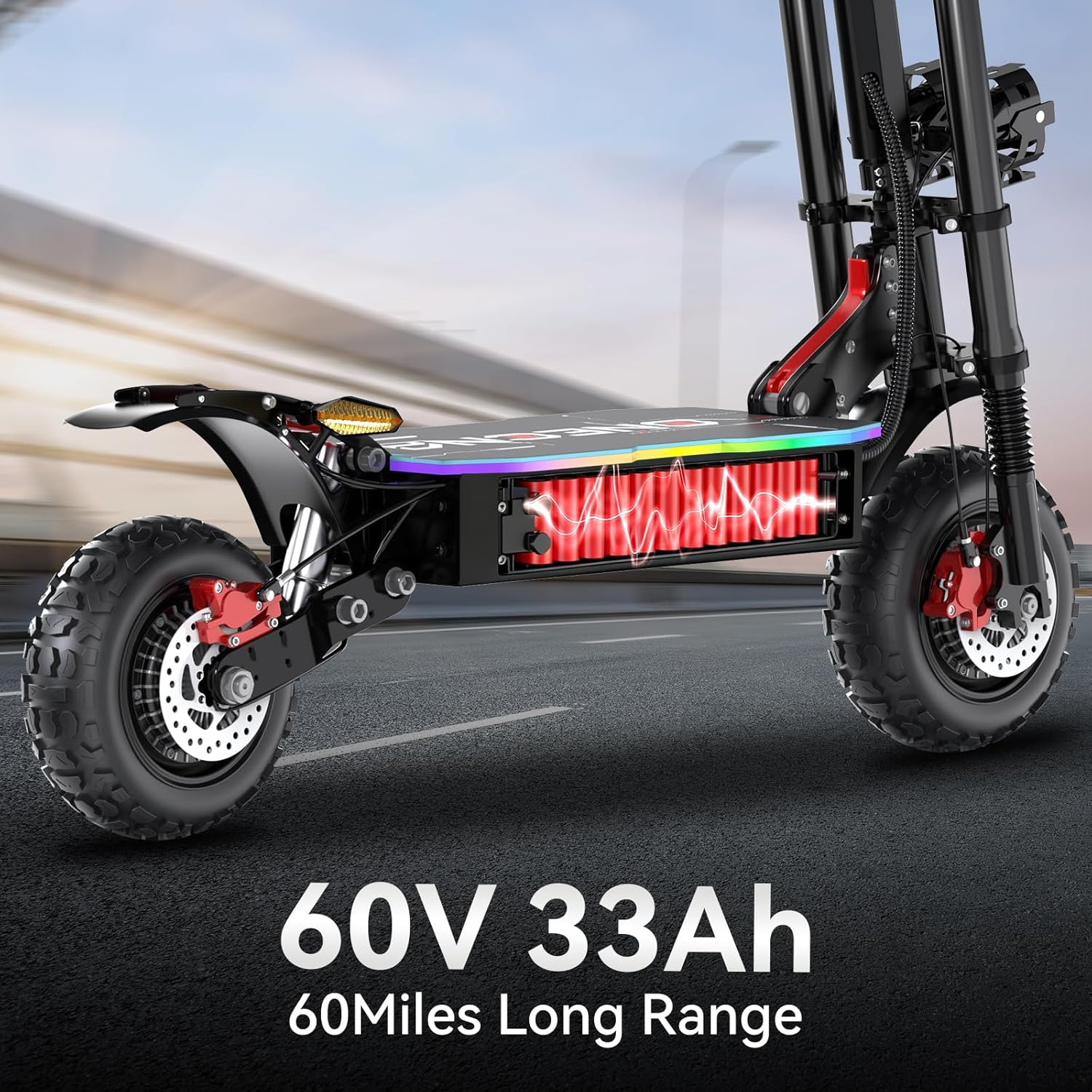 Electric Scooter Adults - 3000W/5600W/7000W Fast E-Scooter, 45-70Mile Long Range, Dual Motor Foldable Electric Scooter for Commutting for Adults and Teens