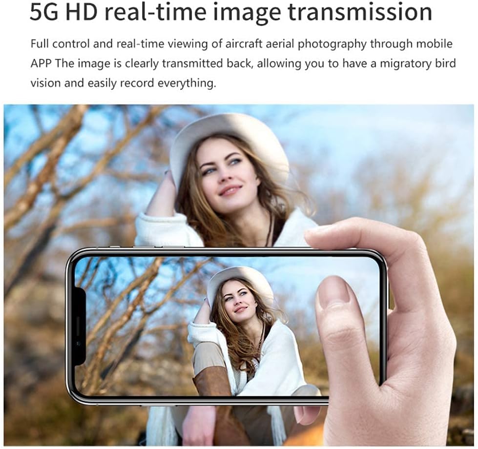 GPS Drone with 4K UHD Camera for Adults 50x Zoom 5G WiFi FPV Live Video RC Quadcopter with Brushless Motor Remote Control Distance 1800m 25 Mins