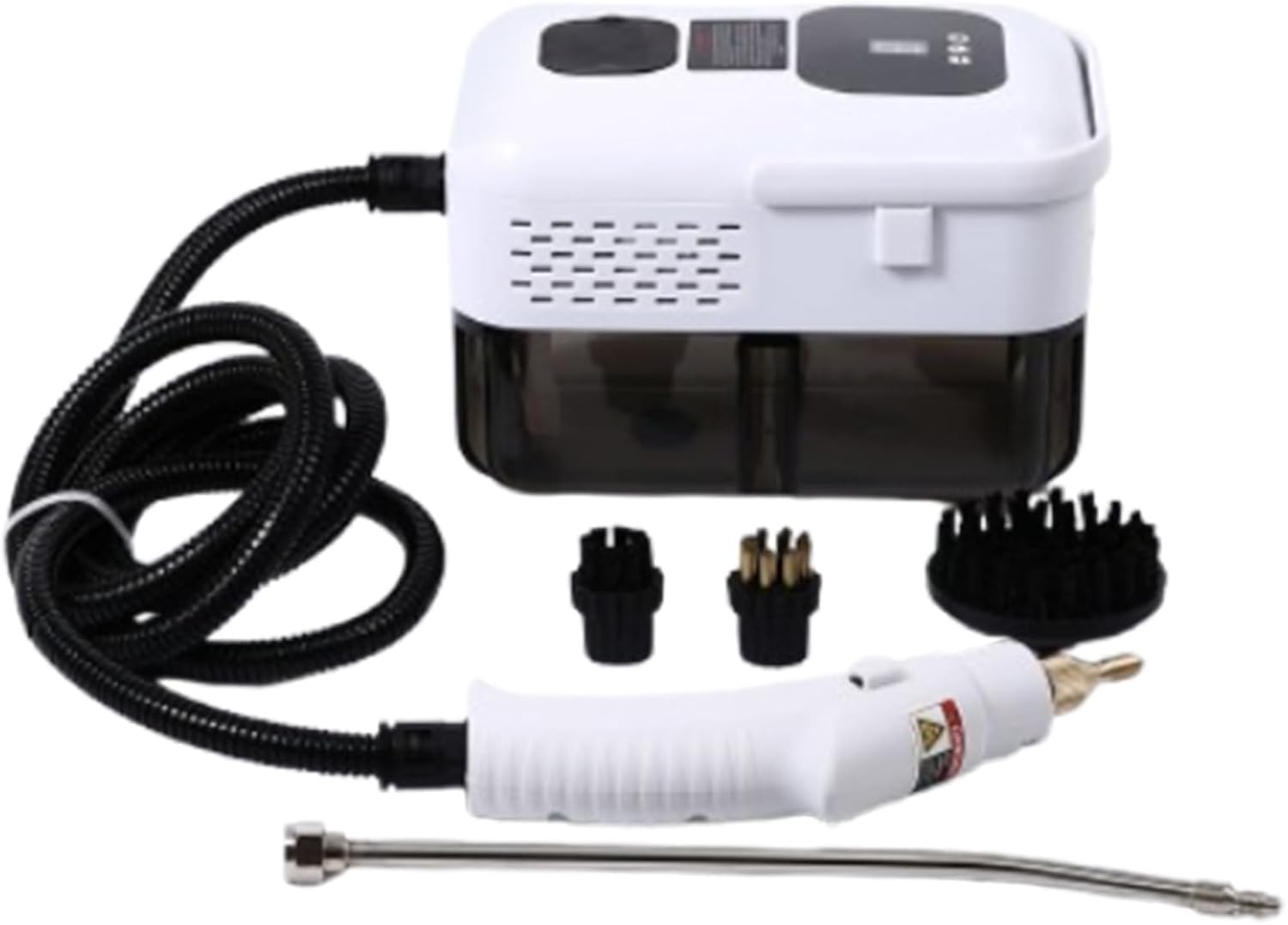 Digital Display High Temperature Steam Cleaner, 1500W Portable Steam Cleaner for Cleaning Upholstery, Bathroom, Grout and Tile, Car Detailing,White