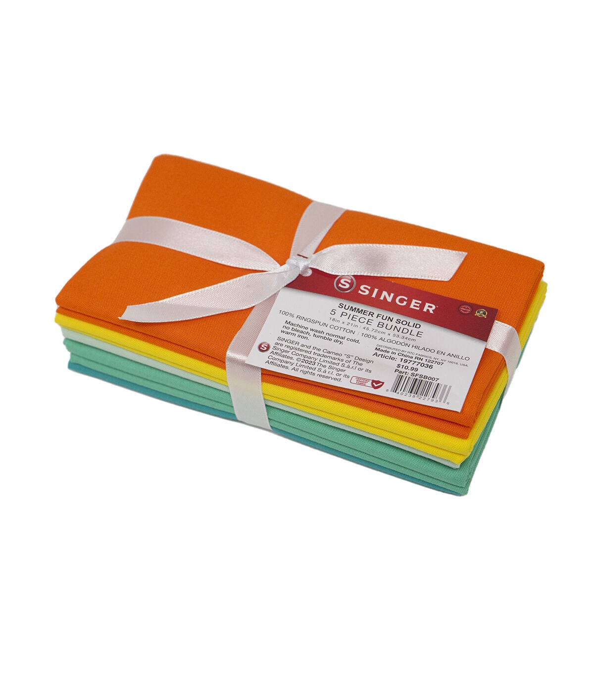 SINGER 18 x 21 Summer Fun Solid Fabric Quarter Bundle 5pc