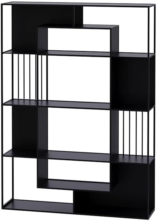 BGGJJ Book Shelf Living Room Partition Iron Display Shelf Office Bookshelf Floor Storage Display Rack Bookshelves and Bookcases(A:120CM*30CM*180CM)