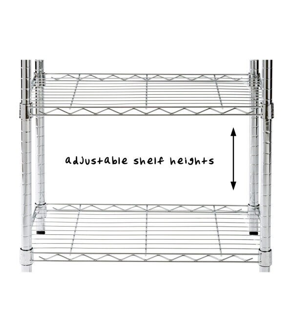 Honey Can Do 36 x 76 Chrome Rolling Adjustable Shelving Unit 200lbs