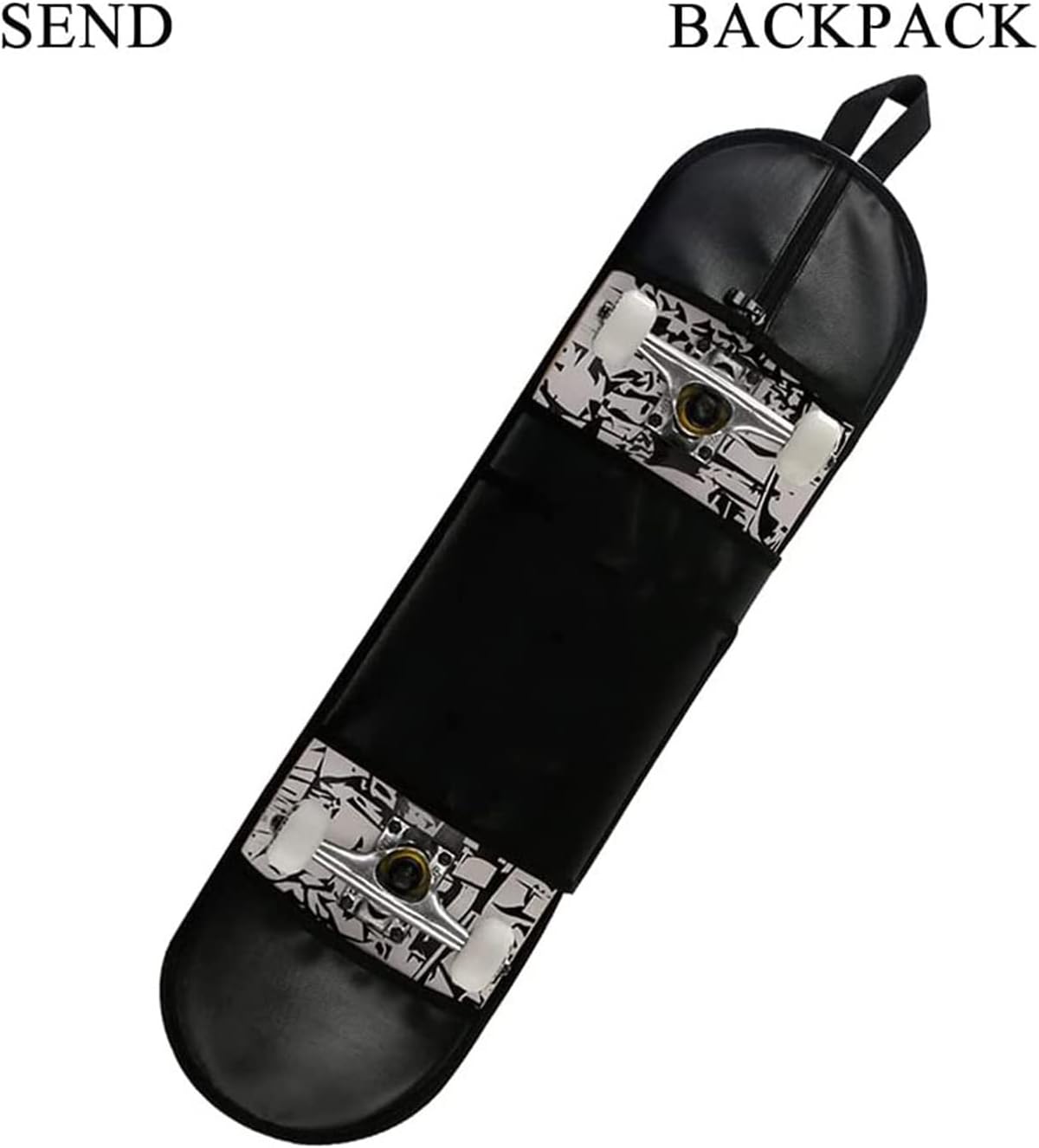 Skateboards Standard Skateboard for Kids Teens and Adults with Colored Wheels Integrated Stone Skateboard Suitable for Professionals and Beginners（80CM）