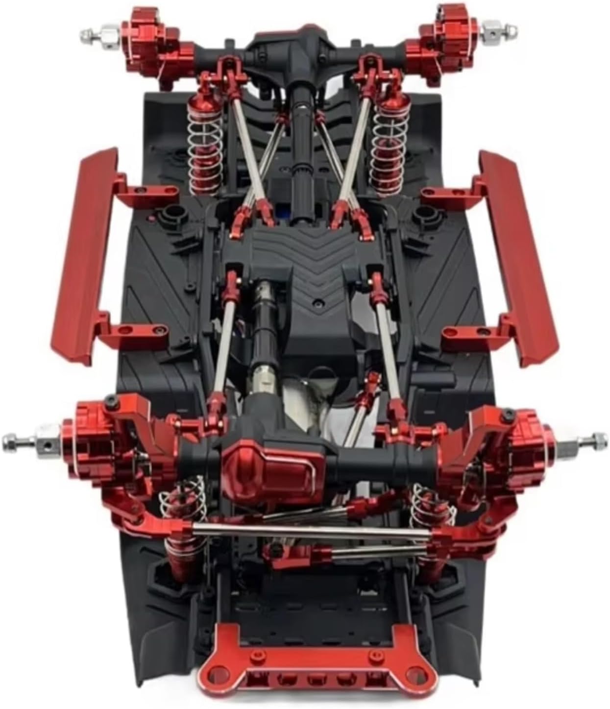 RC Car Parts Compatible with HB R1001 R1002 R1003 1/10 RC Car Parts Metal Portal Axle Gear Housing Diff Cover Axle Mount Drive Shaft Link Kit(Red)