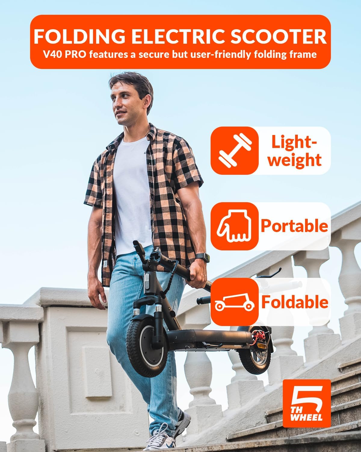 5TH WHEEL V40Pro Adult Electric Scooter,10