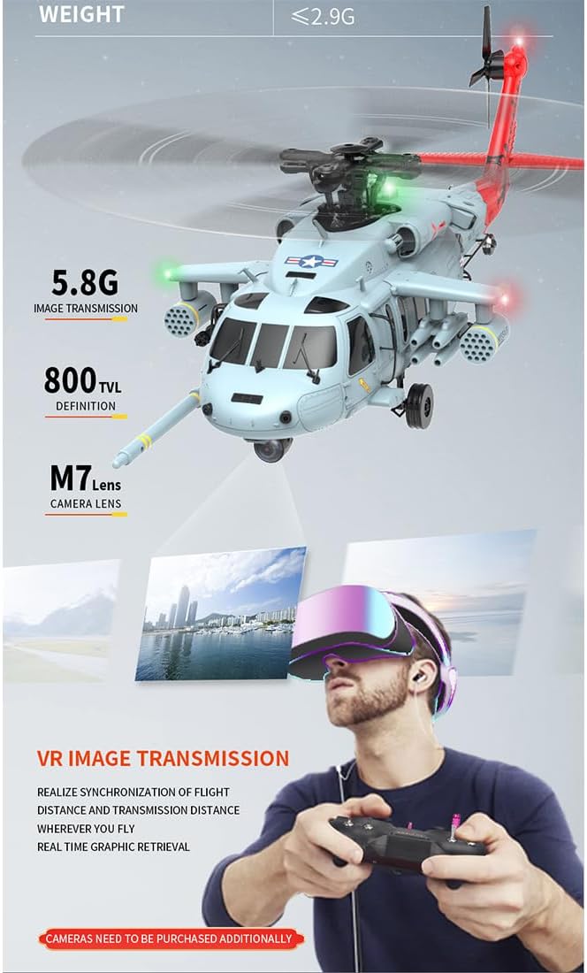 RC Brushless Helicopter, YUXIANG F09-H SH60 Seahawk 1/47 8CH Dual Brushless DD 6G/3D Stunt Copter Model (Include FC&GPS/RTF Version), 42 x 42.5 x 12cm