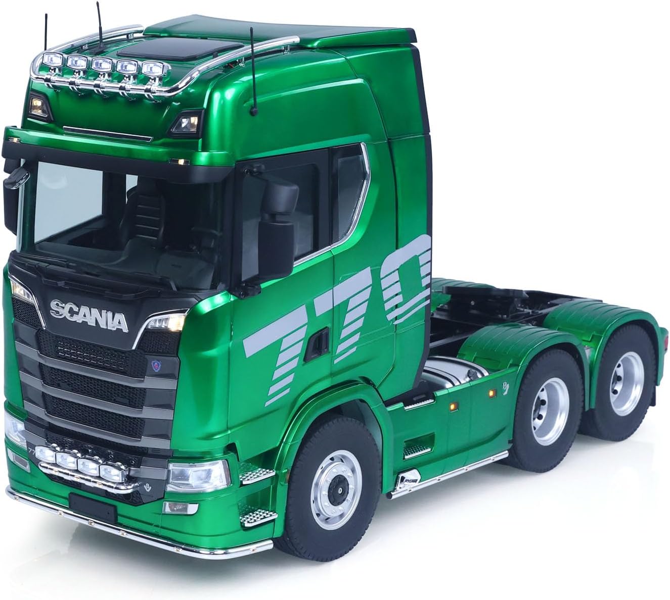 KABOLITE 1/14 6x6 770S 100 RC Tractor Truck Lorry Car 2Speed Gearbox Differential Lock RTR Model for Adult(Green), Fit with Semi Trailer Flatbed 1502 TH16848, 1/14 2Axle Trailer TH01024