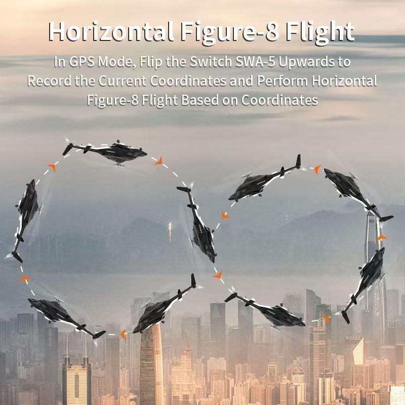 YU Xiang Air-Wolf Replica GPS RC Helicopter with Optical Flow Radar, F02S 1:34 Scale 8CH Dual Brushless Motors RC Helicopter with Telemetry Transmitter & Metal Servo for Pro Enthusiast - RTF