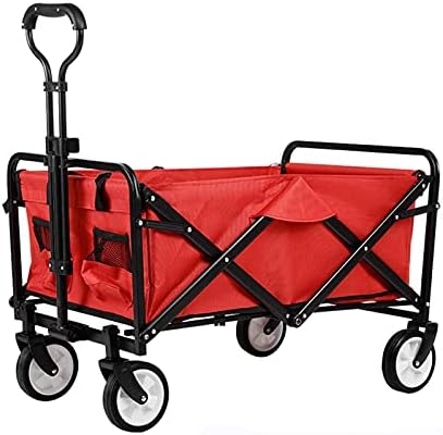 Collapsible Wagon Cart with Wheels Foldable Folding Wagons Carts Silent Universal Wheels,Folding Wagon Garden Cart Outdoor Utility Wagon Garden Trolley Carts Folding Garden Beach Shopping Ca