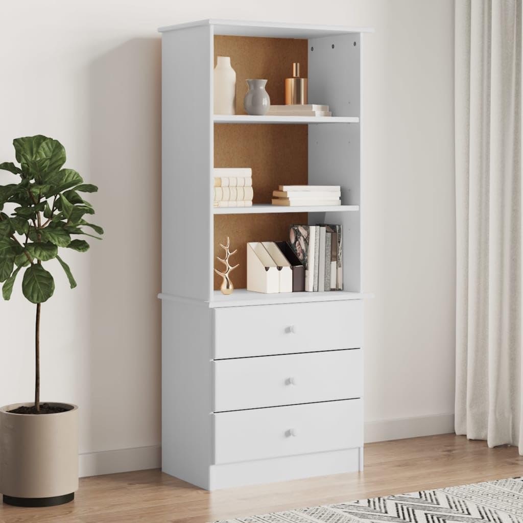 GROSERY Bookcase with Drawers ALTA White 23.6