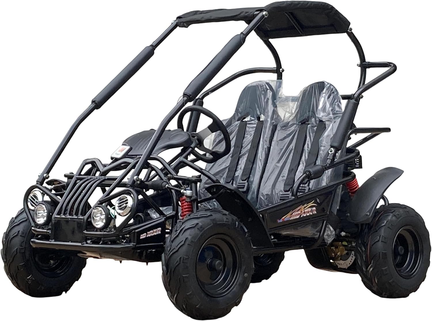TRAILMASTER Mid XRX Deluxe Go Kart Buggy, Full roll cage and Safety Harness, Ages 10 and up, 212 CC Electric Start. with Assembled Version Now! (STD, Black)