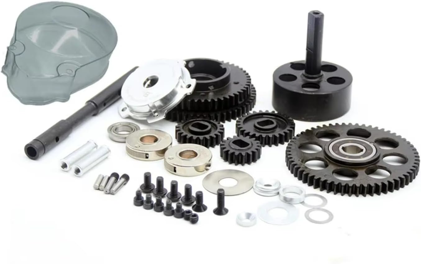 RC Car Parts Compatible with for Racing for HPI for ROVAN KINGMOTOR for Baja 5B 5T 5SC 1/5 RC Car Parts 3 for Speed Transmission Gear Kit Gear Cover(Black)