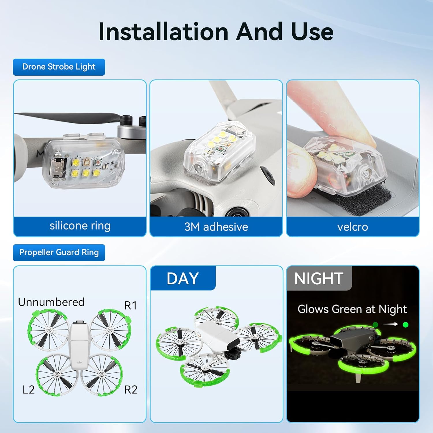 DJI Flip With RC 2 Screen Remote controller, Bundle with 128GB Micro SD Card& Propeller Guard Ring& Strobe Light - Drone With 4K UHD Camera for Adults, Under 249g, Palm Takeoff, 31-Min Flight Time