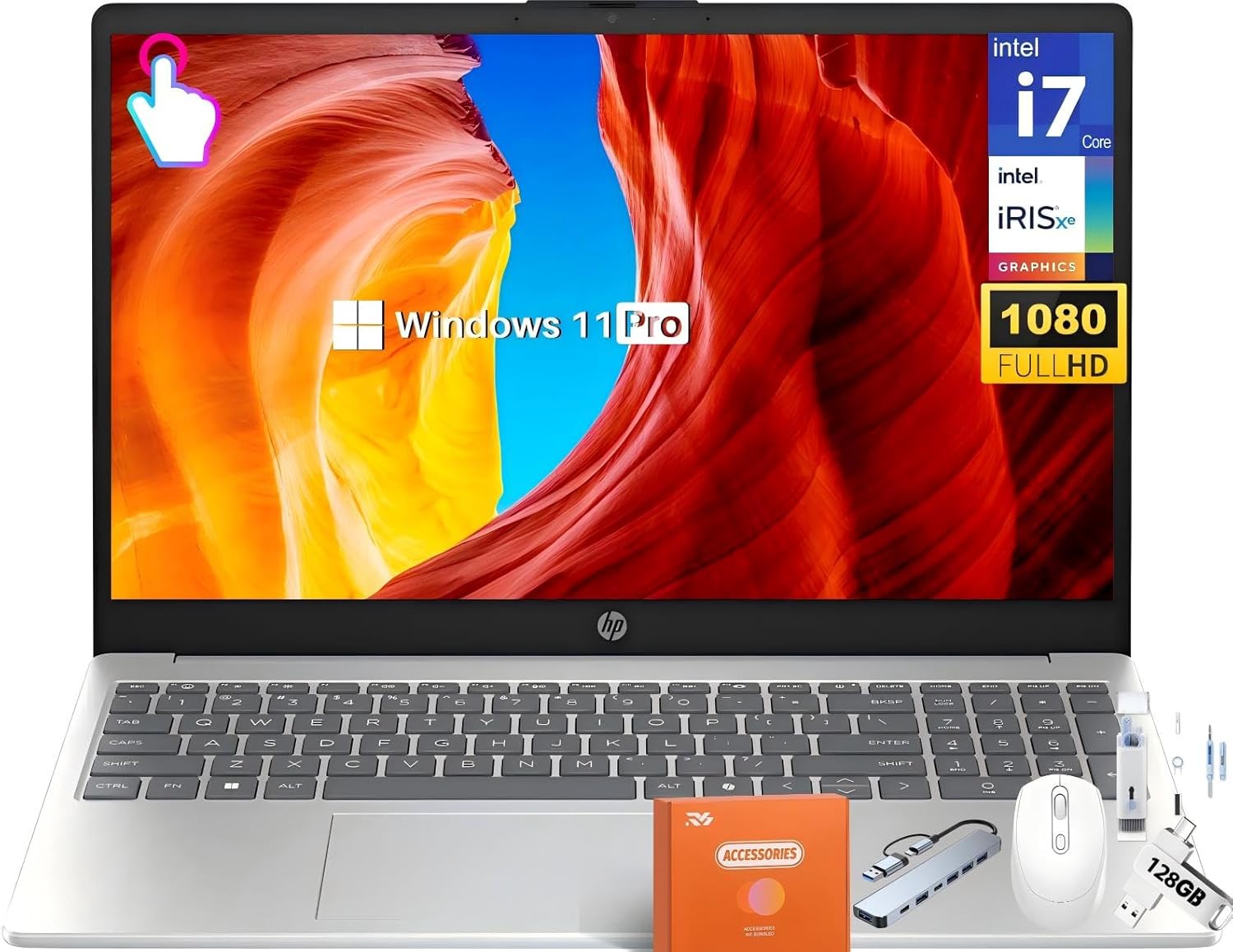 HP 15.6 Touchscreen Laptop Computer for Business, Intel 13th Gen i7-1355U(Up to 5.0 GHz), 15.6