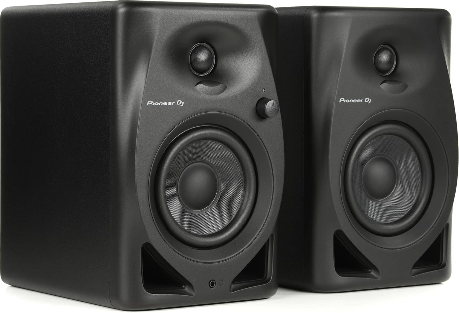 Pioneer DJ DM-40D 4-inch Desktop Active Monitor Speaker (Black) and Pyle Portable Dual Laptop Stand