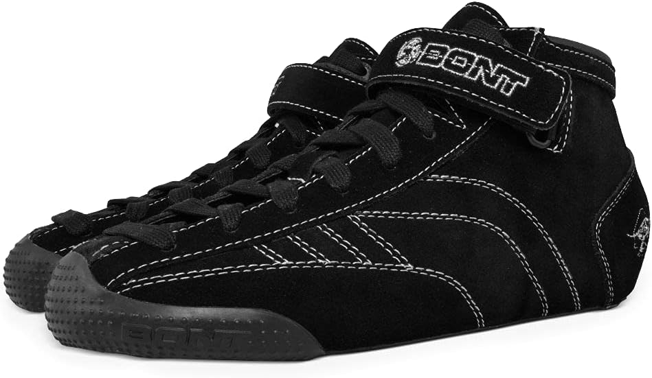 Bont Skates - Prostar Black Suede Professional Roller Skates with Glow Light Up Led Wheels - Indoor and Outdoor - Youth - Boys - Girls - Men - Women