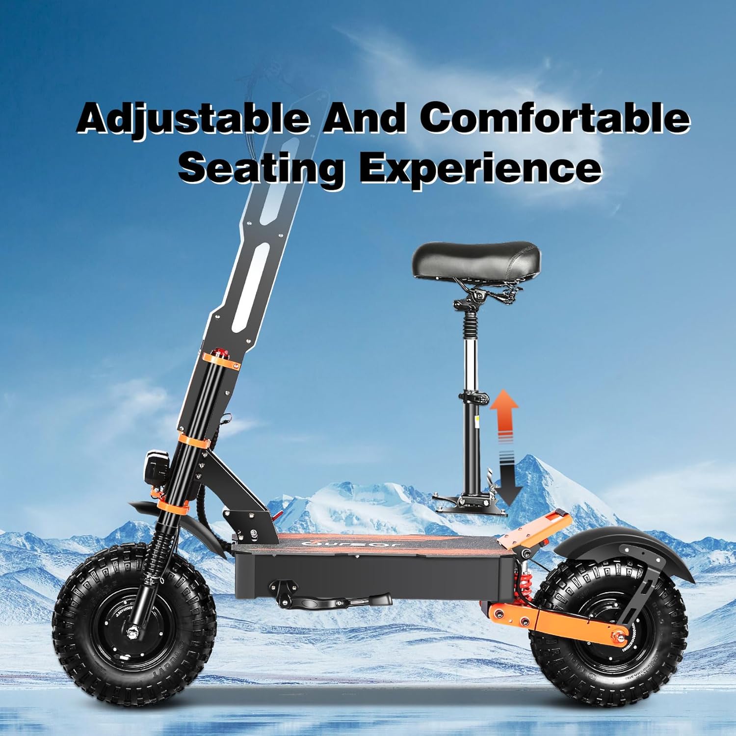Electric Scooter for Adults, Top Speed 60MPH 60V 38Ah 8000W Power Dual Motor 65 Miles Range, 13