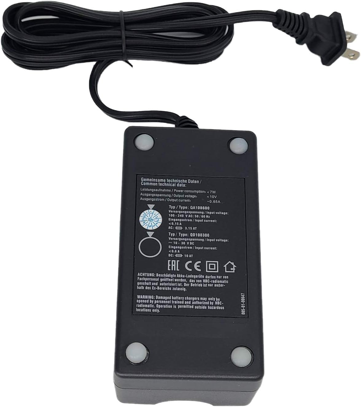 3.6V BA223030 2100mAh Battery Charger AC 110V-220V for HBC Crane Remote Control Battery Charger D-74564 QA108600 QD108300