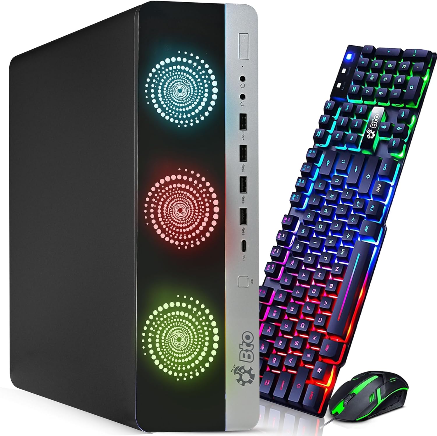 BTO BX8G3 Gaming PC Desktop – Intel Core i5 6th Gen – 16GB RAM – 256GB SSD – 1TB HDD – GeForce GT 1030 – RGB Keyboard & Mouse – WiFi – Gaming Computer – Windows 11 Pro (Renewed)