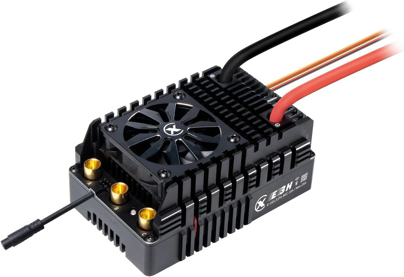 XC E3H Sensored Electric Brushless Motor Controller for RC Car, 6-16S Lipo,300A Continuous Current,10-25A、6.0/7.4/8.4V BEC,Applicable to 1/5,Support Turbo Timing and APP Control
