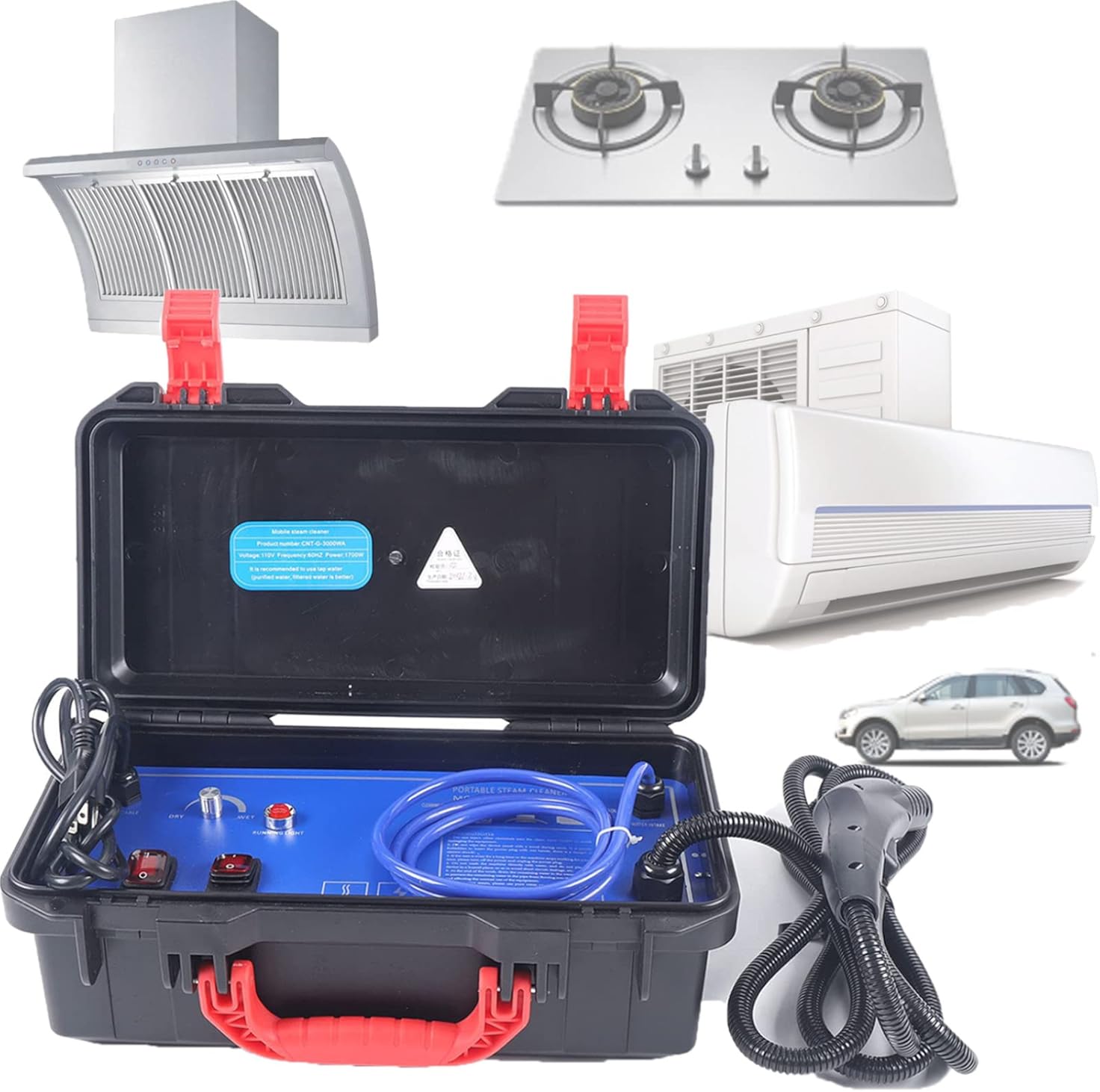 wzfdm High Temperature Portable Steam Cleaner for Furniture Car Household,3000W Electric High Pressure Steam Clean Mobile Cleaning Machine Power Steamer,110v#1700w