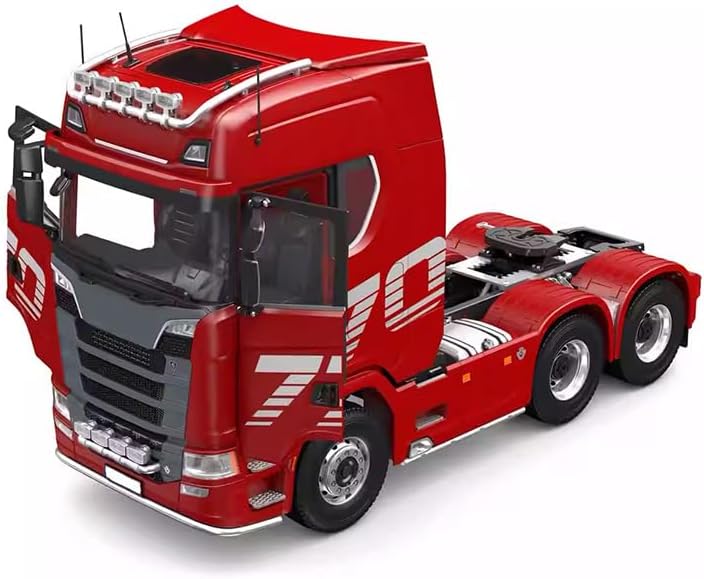 RC Truck, 1/14 Scale 2.4G 6x6 All Wheel Drive Full-Proportional RC Tractor Truck with 2-Speed & Realistic Sound and Lights, Vehicle Gift for Adults and Teens (RTR/Red)