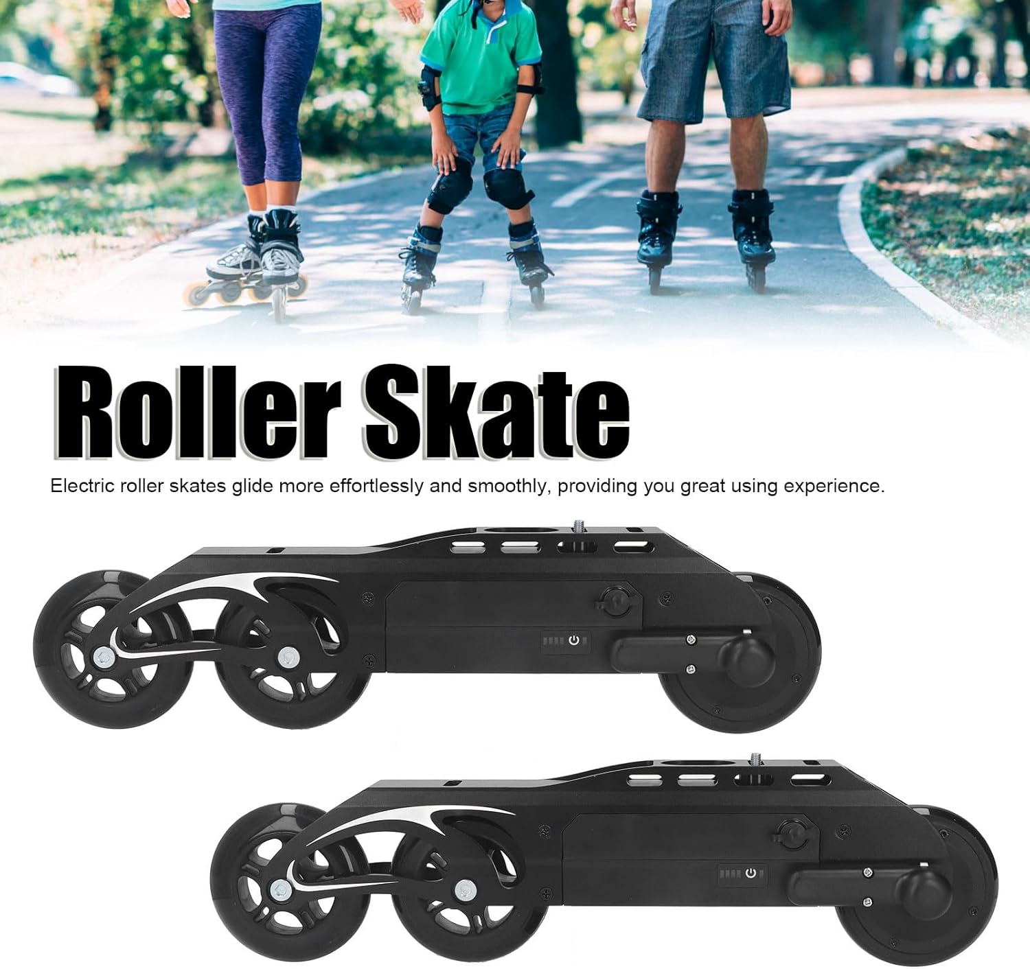 Electric Roller Skate Electric Inline Skates Roller Skate, Composite Frame Good Workmanship Dual Wheel Drive Electric Roller Skate for Remote Control for Effortlessly Smoothly