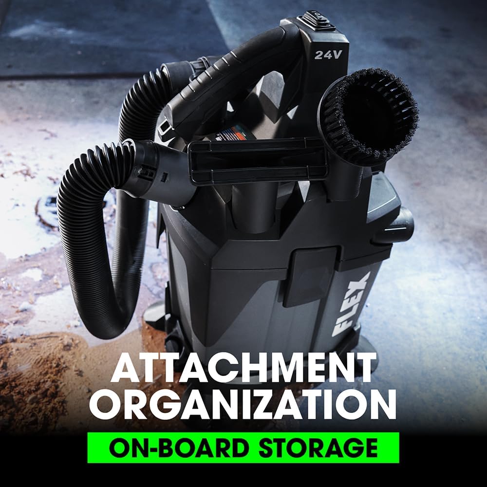 FLEX 24V Brushless 1.6 Gallon Wet/Dry Tool Only Vacuum Cleaner, Grey