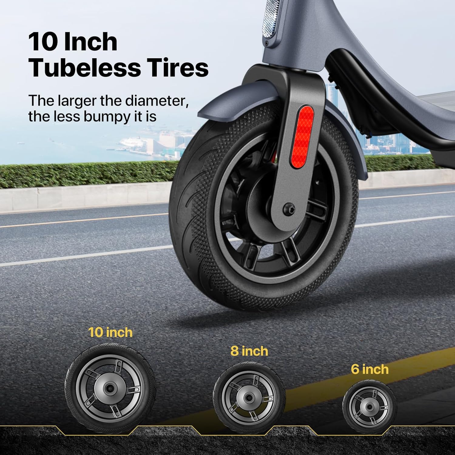 MEGAWHEELS Electric Scooter,Electric Scooter Adults Long Range 31 Miles,500W Motor,10in Pneumatic Tires,E Scooter with Smart APP Control for Commuting, Outdoor, Short Travel UL2272