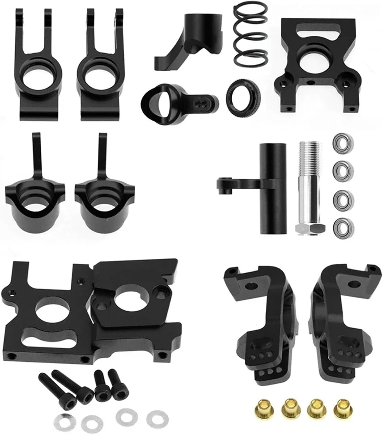 Steering Knuckle Models For ZD For Racing DBX-07 EX-07 DBX07 EX07 1/7 Metal Kit Steering Cup Assembly Motor Mount RC Car Upgrade Parts(Black,1 Set)
